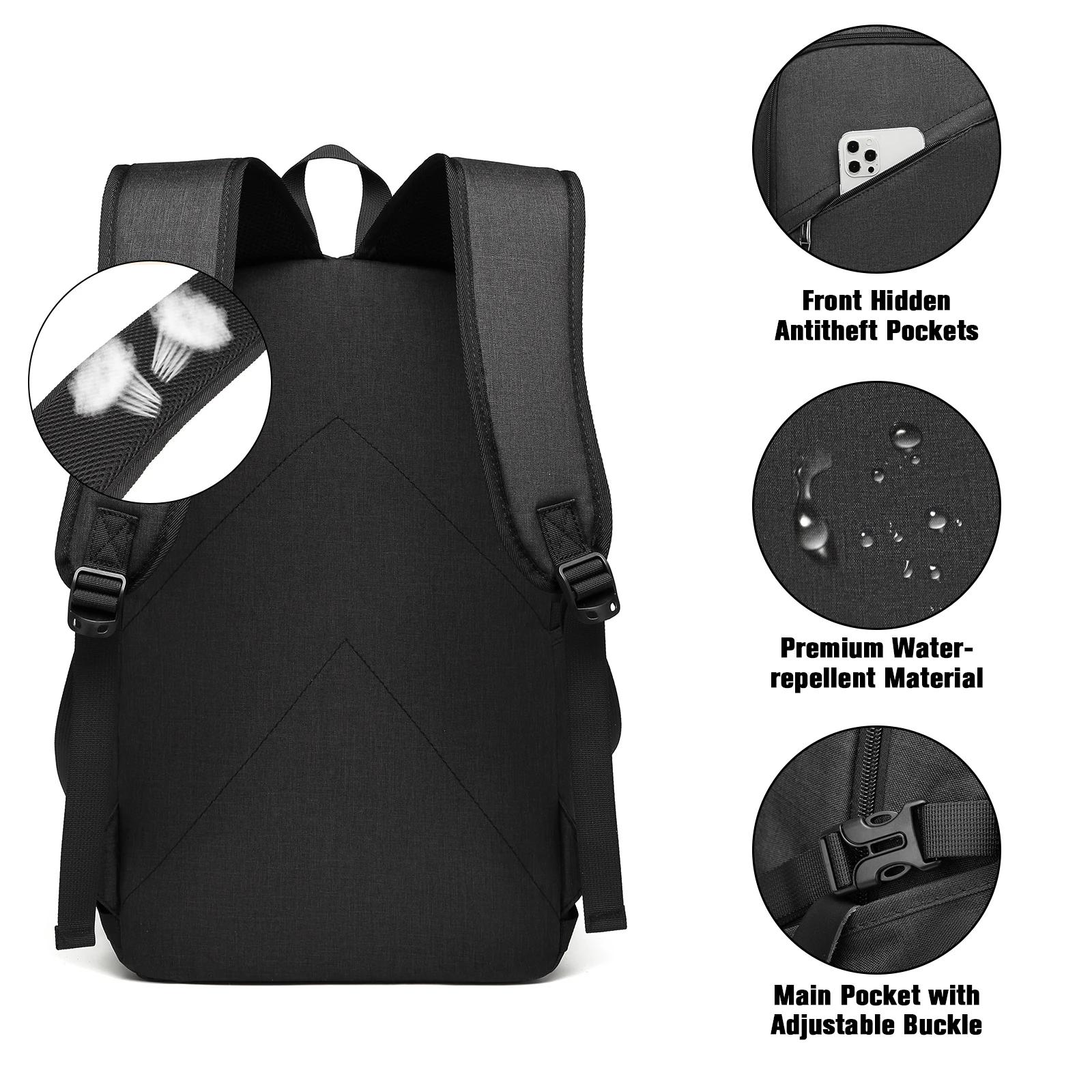 Sac à dos pour ordinateur portable KONO 15,6 pouces, étanche, antivol, pour affaires, école, voyage