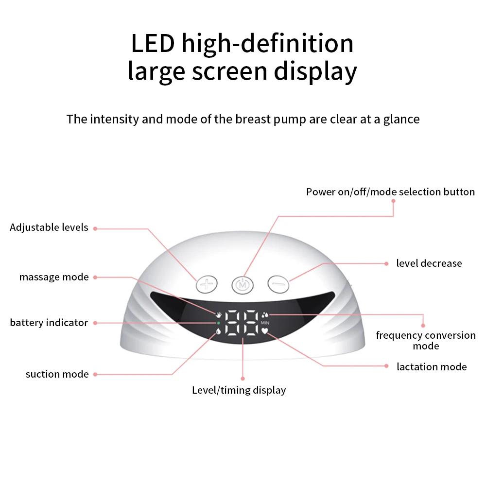 Tire-lait électrique portable 210ML mains libres - 4 modes 12 niveaux sans BPA avec écran LED