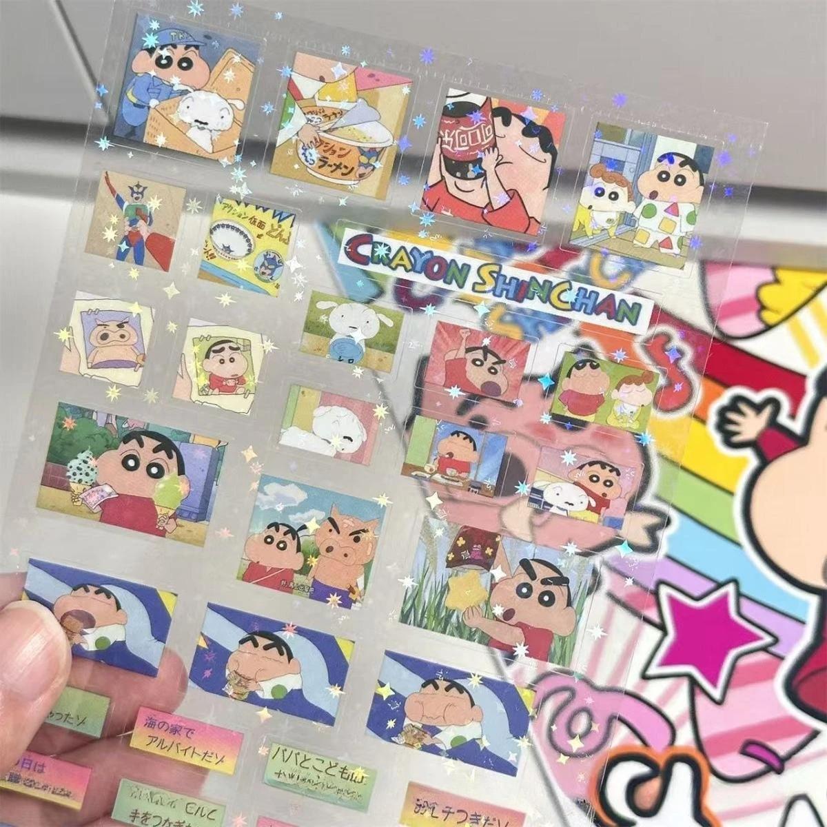 5 pièces Crayon Shin Chan Double Transparent coupe Membrane autocollant bricolage haute valeur main 