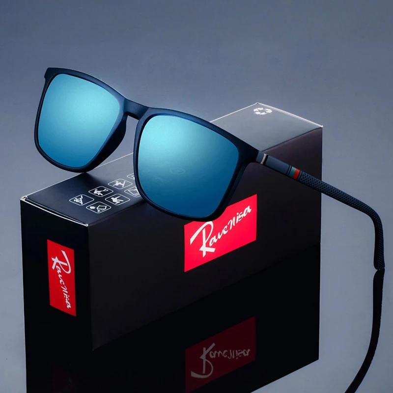 Lunettes de soleil polarisées carrées pour hommes, conduite, pêche, marque de luxe de styliste, UV40