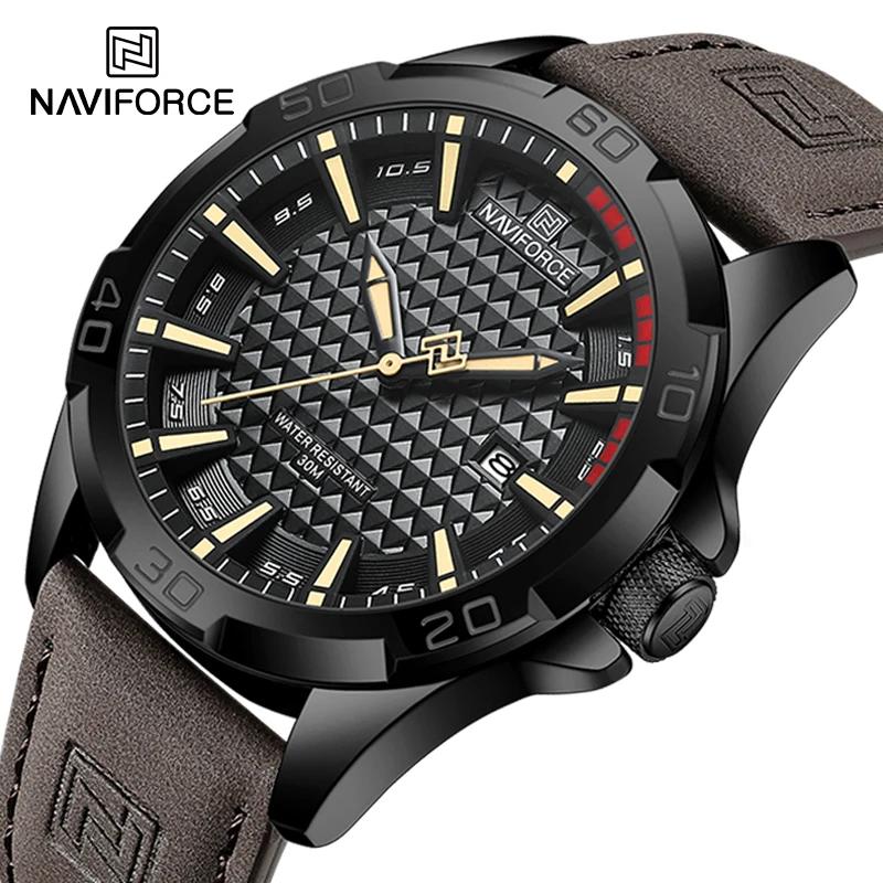 NAVIFORCE hommes Sport décontracté militaire Quartz calendrier montre-bracelet pour homme d'affaires