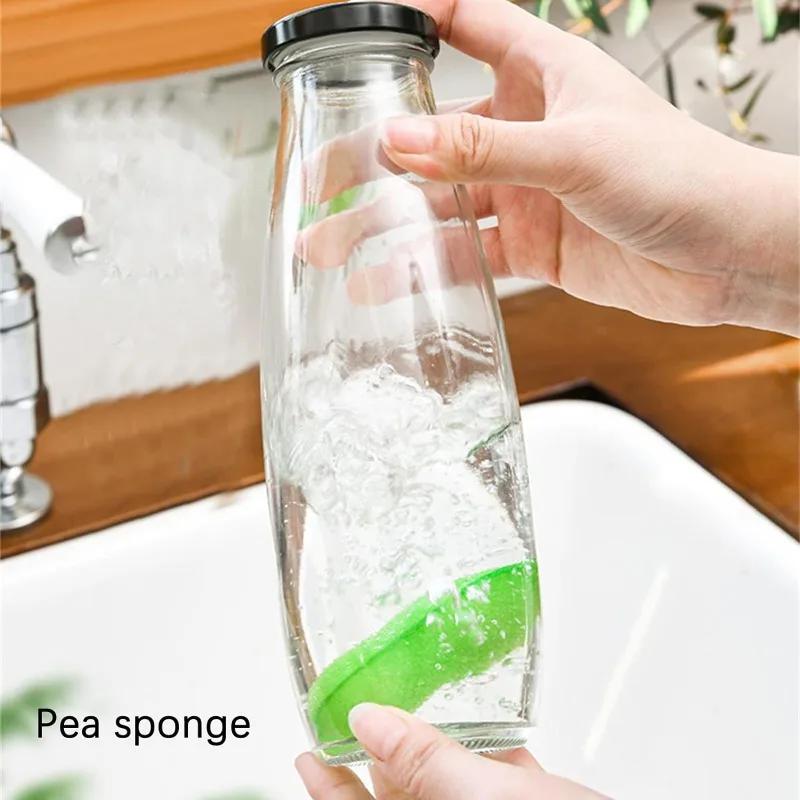 Éponge magique de nettoyage de pois, tasse de cuisine, brosse de nettoyage de bouteilles, réutilisab