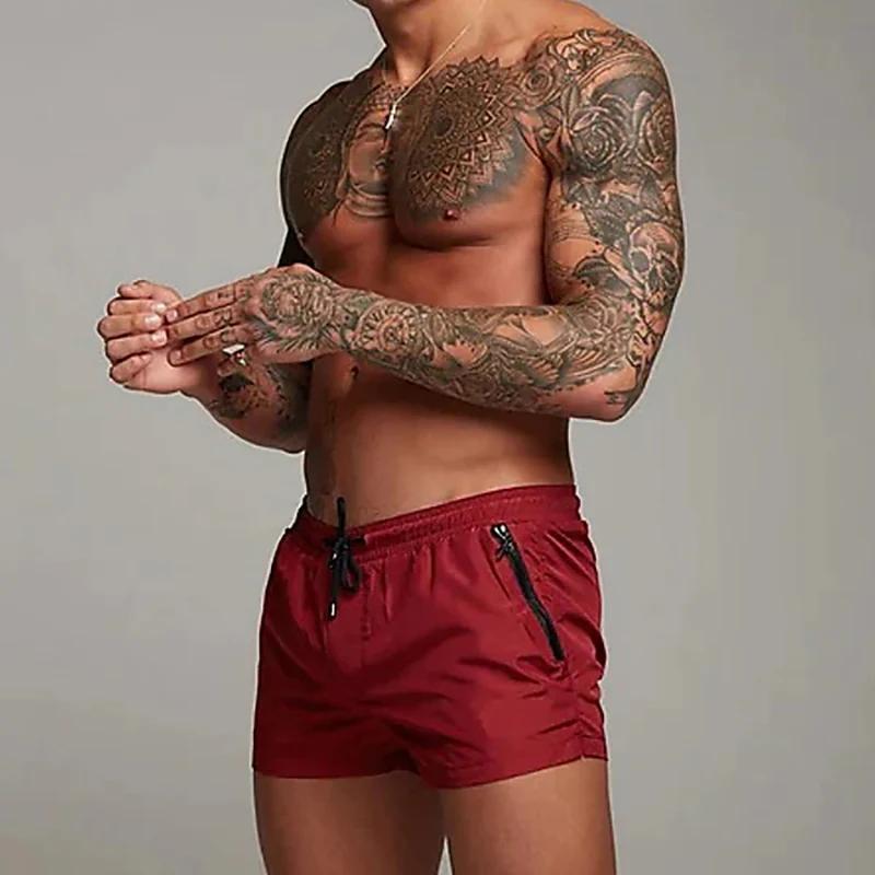 Short de course en plein air pour hommes, poche avec cordon de serrage, taille élastique, couleur un