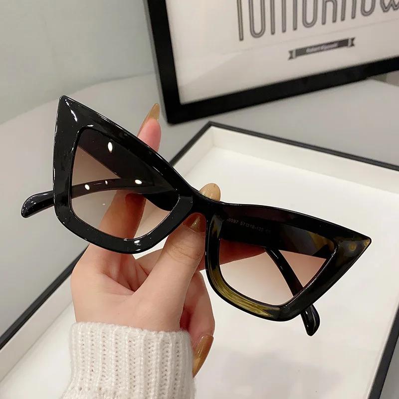 Lunettes de soleil carrées Vintage à grande monture pour femmes et hommes, lunettes de soleil œil de