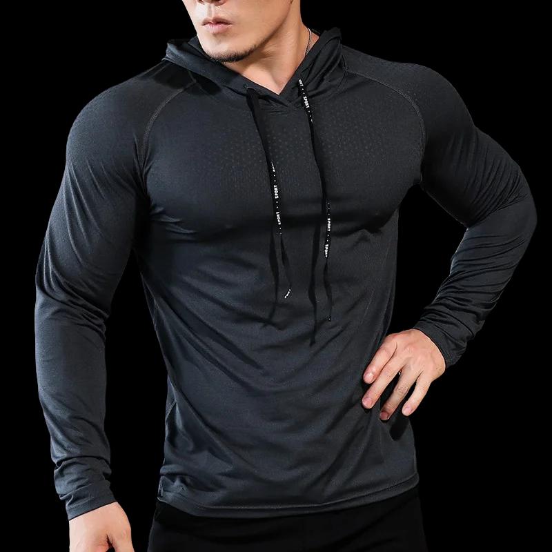 Survêtement de Fitness pour hommes, sweat à capuche de Sport, de course, de jogging, d'entraînement 