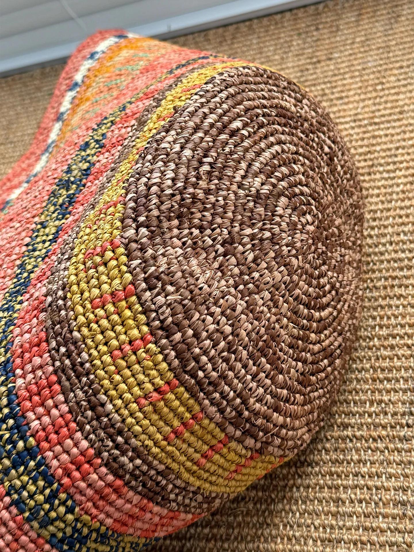 Sac à bandoulière en raphia coloré pour femme, sacs à main de luxe de créateur, grand sac fait main,