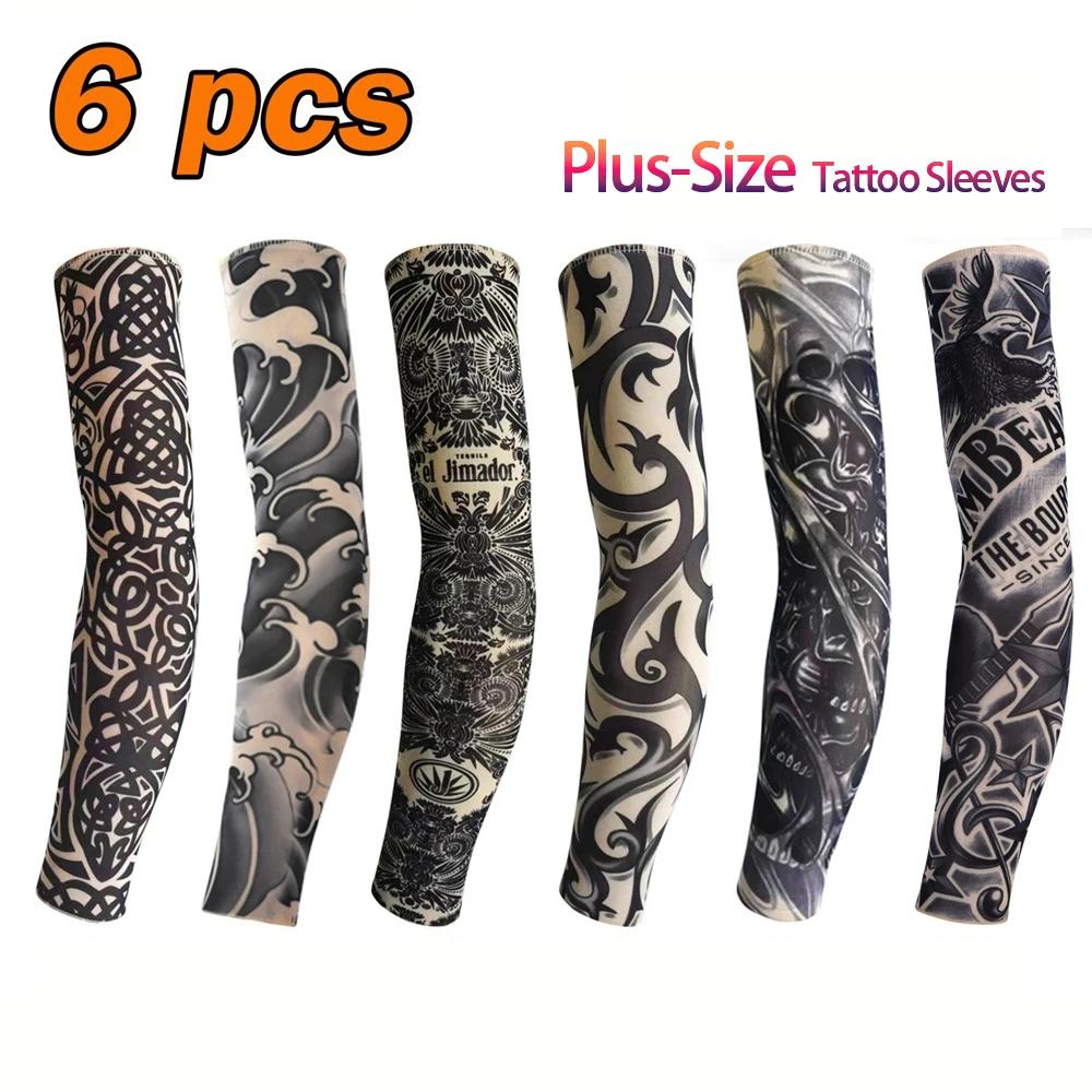Manchons de tatouage élastiques pour hommes et femmes, 6 pièces, grande taille, cyclisme, Protection