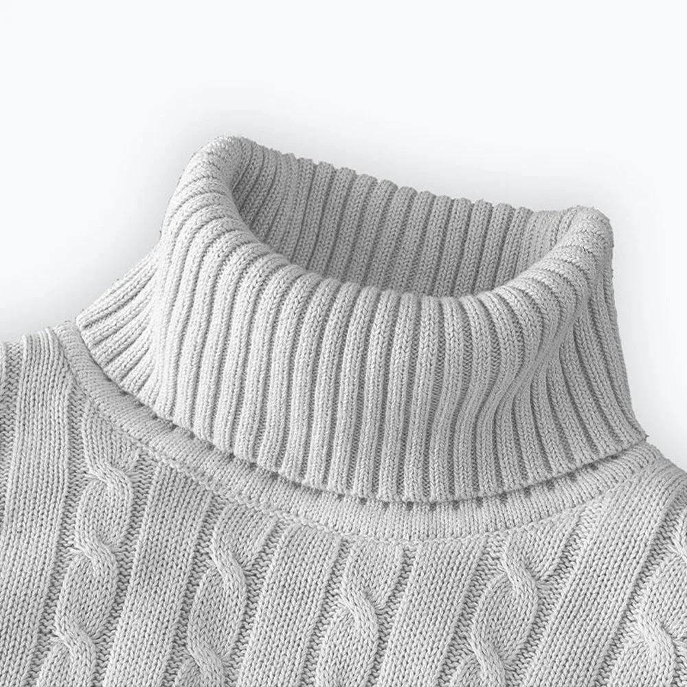 Pull à col roulé monochrome pour hommes, pull à col haut, pulls décontractés, vêtements de survêteme
