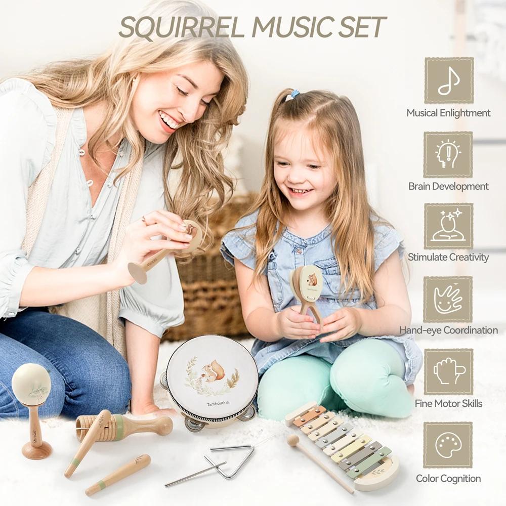 Instruments de musique Montessori musique bébé 0 12 mois jouets tambour Xylophone enfants début éduc