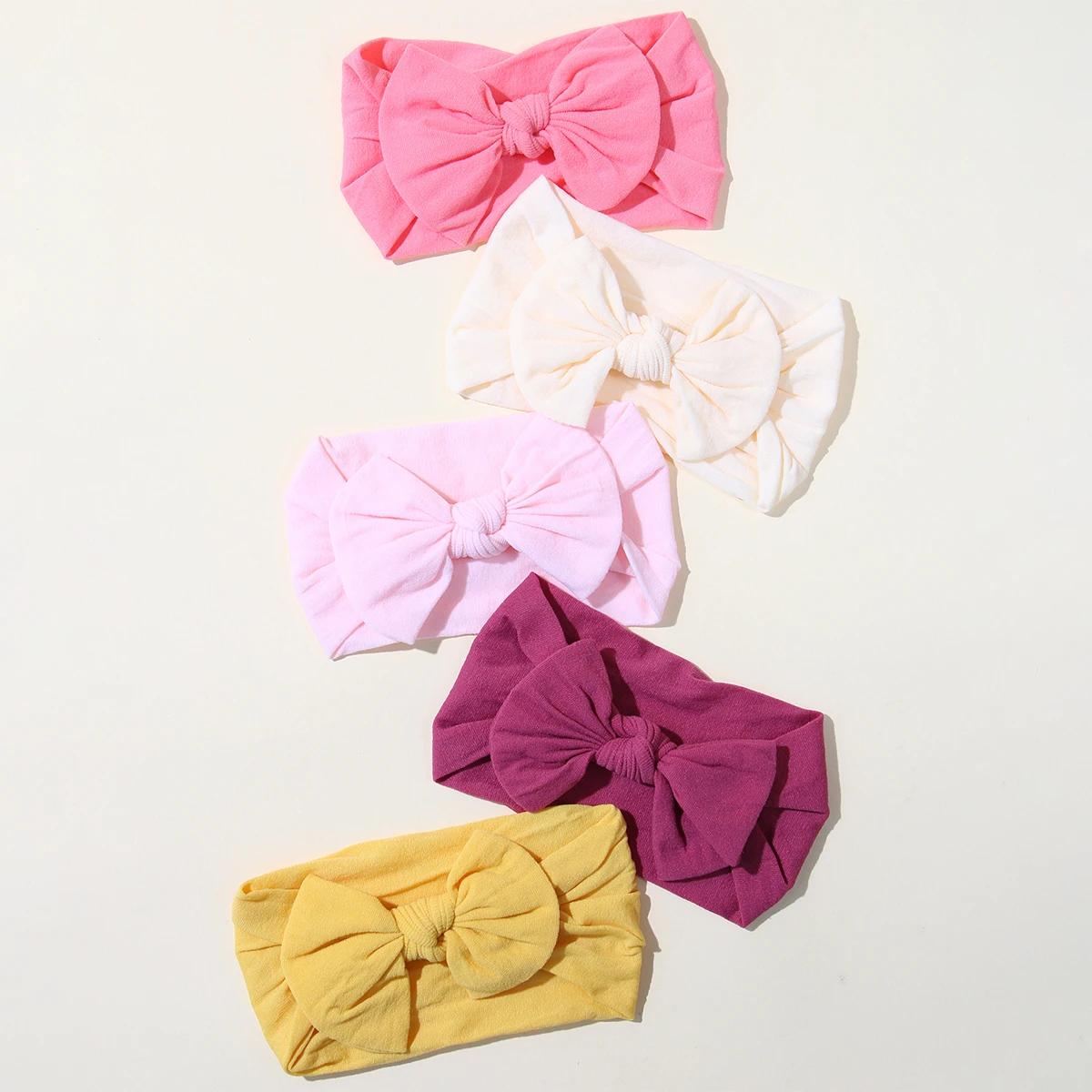 5 pièces mignon arcs bébé bandeau doux élastique bébé fille bandes de cheveux pour nouveau-né infant