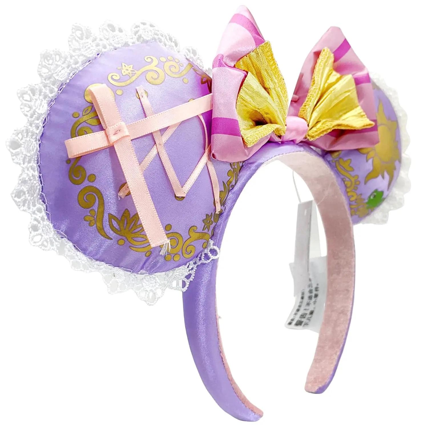 Serre-têtes oreilles de Mickey Mouse, bandeaux Raiponce, accessoires de fête d'anniversaire, Noël, H