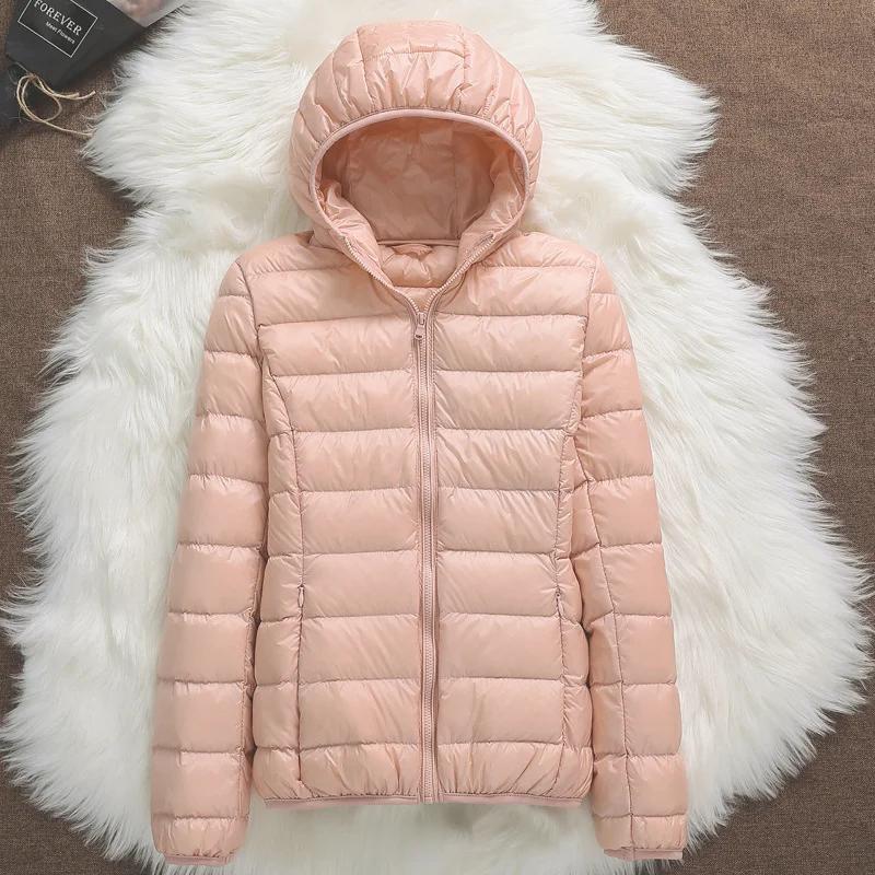 Doudounes à capuche ultralégères pour femmes, 2023 duvet de canard blanc, parkas pliables décontract