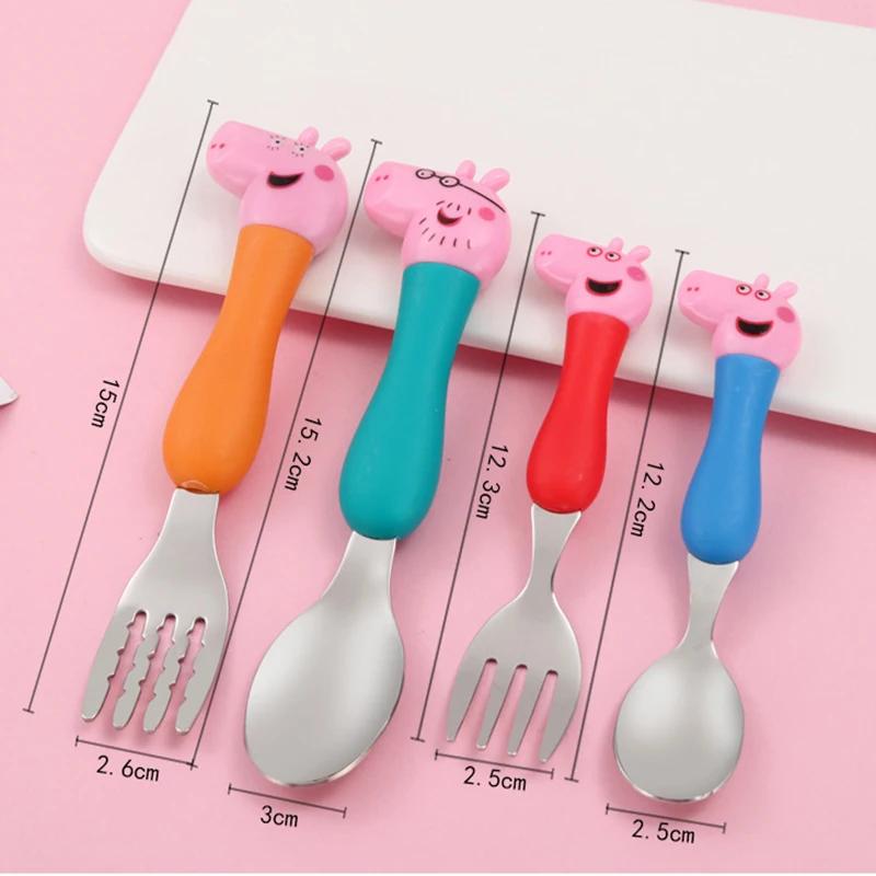 Peppa Pig vaisselle fourchette cuillère Action poupée jouet George Pig papa maman dessin animé modèl
