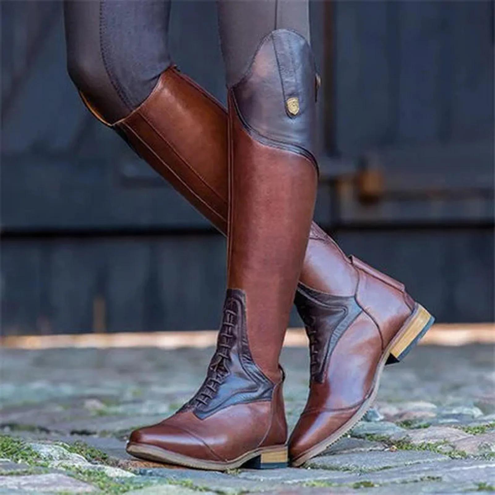 Bottes équestres en cuir véritable pour entraînement sportif professionnel, bottes de chevalier mont