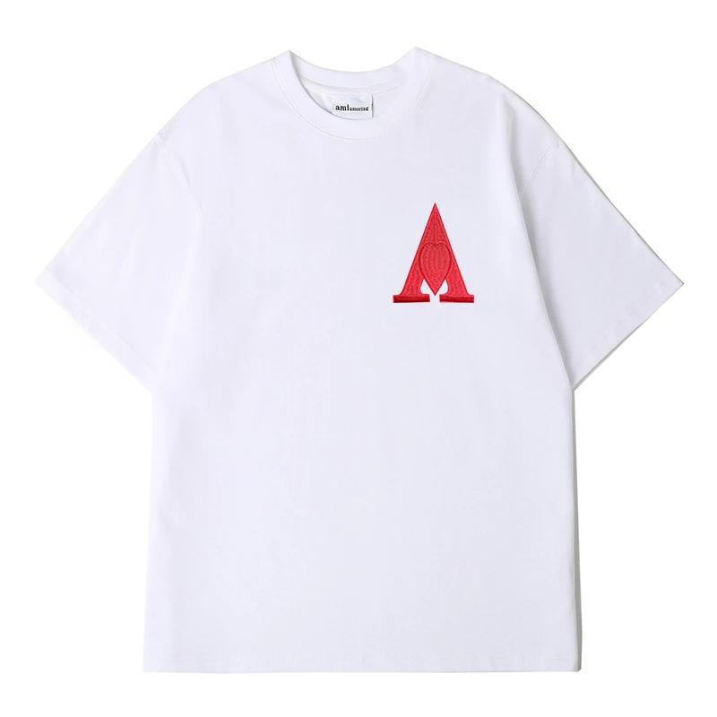 AMI AMORING nouveau en forme de coeur une broderie décontracté coton coupe ample hommes et femmes ha