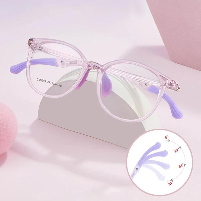 Xbora – lunettes TR90 pour garçons et filles, monture ovale, branches confortables, Anti-lumière ble