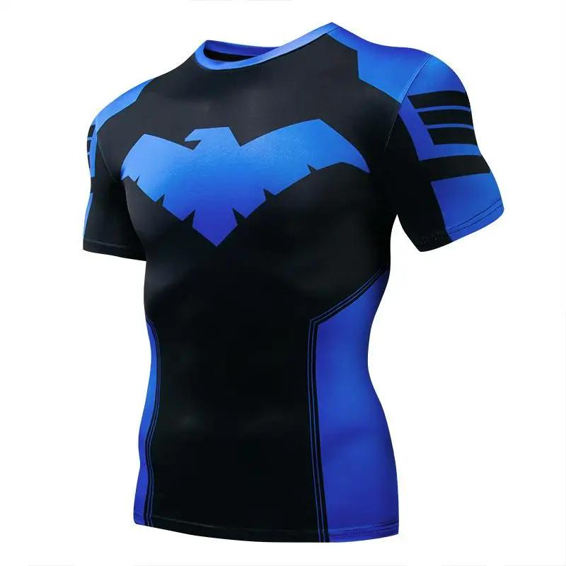 3D Nightwing hommes t-shirt course chemises à séchage rapide hommes Compression T-Shirts vêtements d