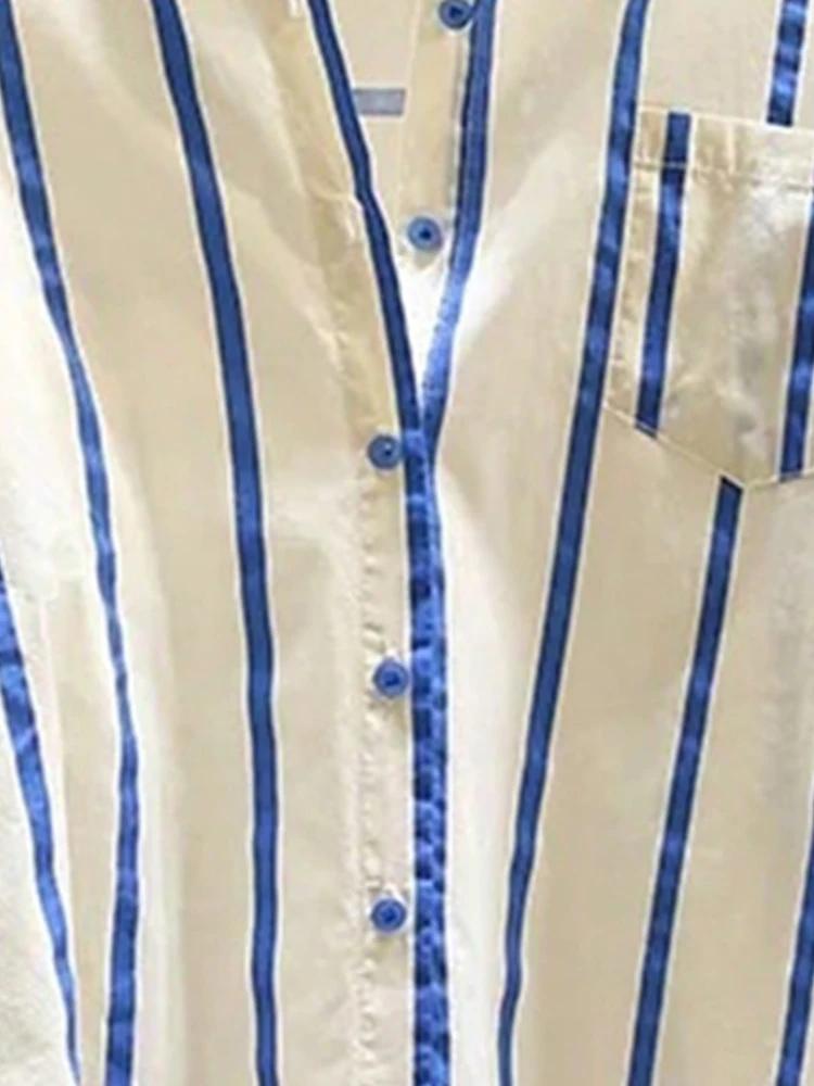Chemise surdimensionnée à rayures bleues pour femmes, Design jeune, Patchwork, à la mode, début d'au
