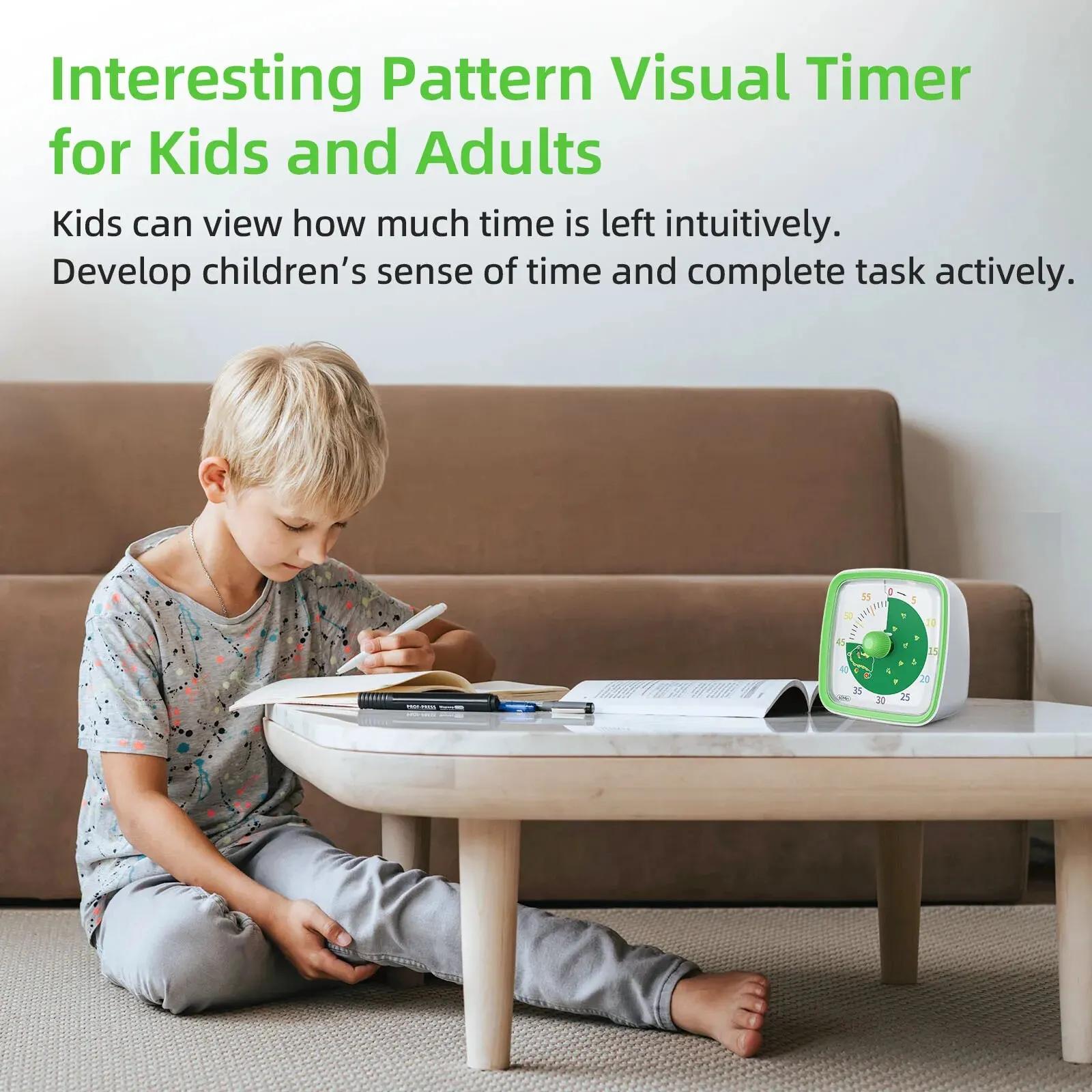 Yunbaoit-Minuterie visuelle avec veilleuse, compte à rebours de 60 minutes pour enfants et adultes, 
