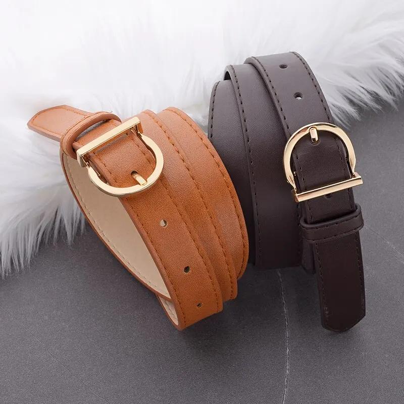 Ceinture femme mode haute qualité boucle ardillon ceinture véritable luxe souple ceinture en cuir PU