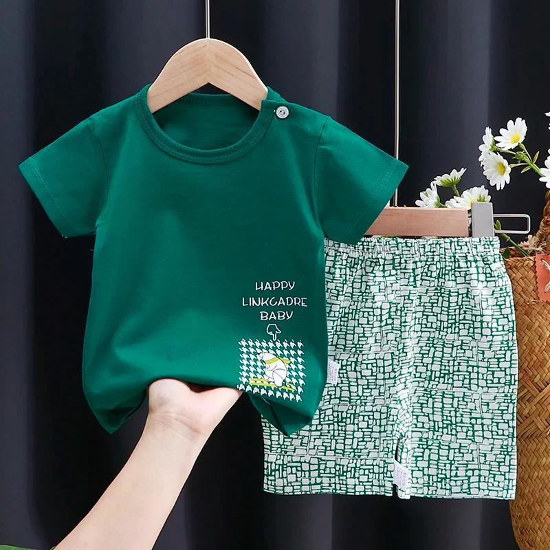 Ensemble de vêtements pour enfants bébé garçon T-Shirt + short vêtements d'été coton dessin animé dé