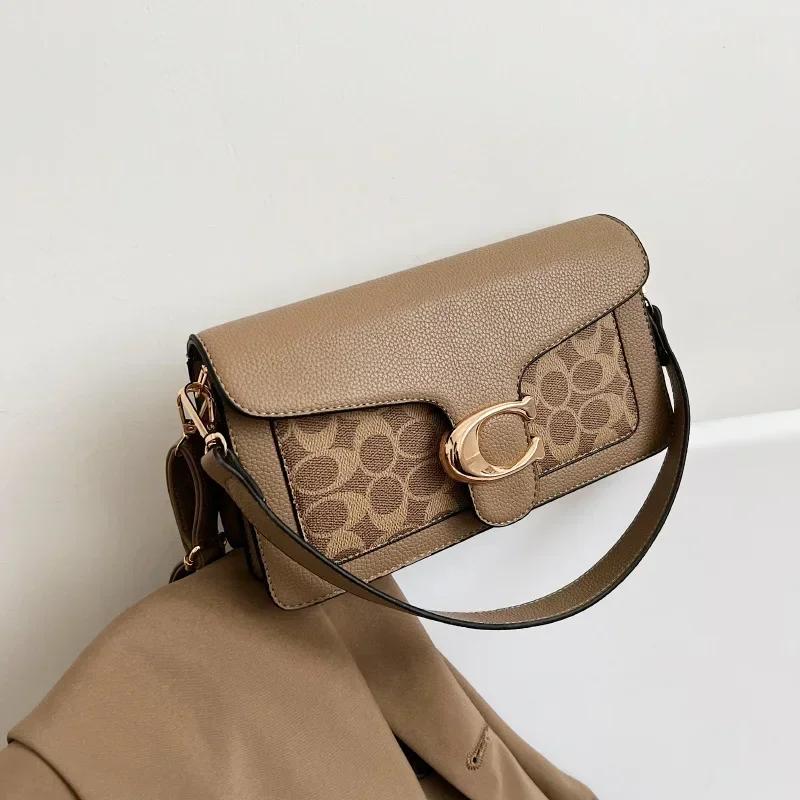 Sac à langer femme 2026 nouvelle mode, petit sac carré imprimé, design contrastant, sac bandoulière 