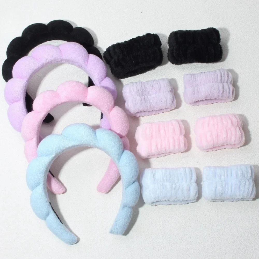Ensemble de bandeaux de lavage élégants, 3 pièces, chouchous, bandeau à bulles pour Spa, pour laver 