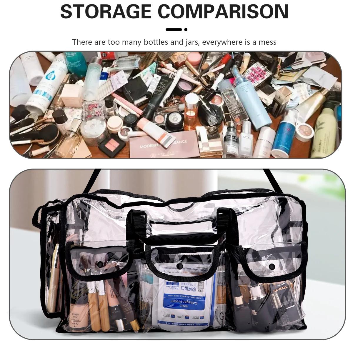 Sac de voyage transparent et étanche pour salon de coiffure, maquillage, outils de bain, accessoires