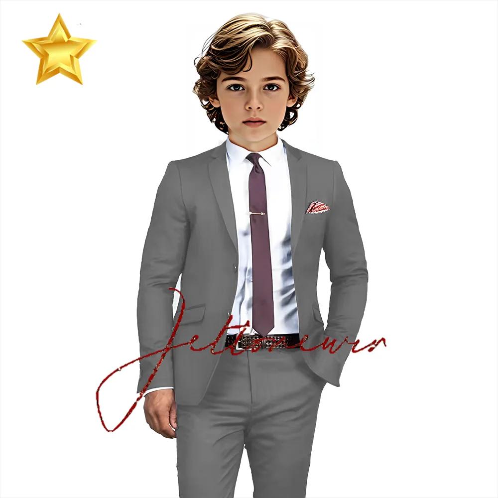 Costume élégant à simple boutonnage pour garçon, coupe formelle, personnalisé, décontracté, pour mar