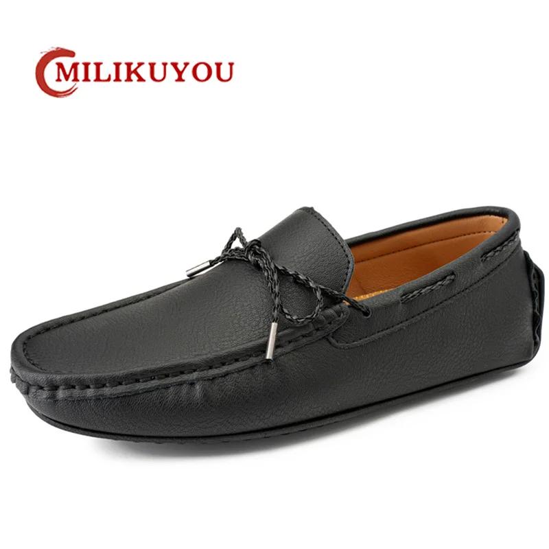 Mocassins respirants en cuir véritable pour hommes, chaussures décontractées à enfiler, mocassins no