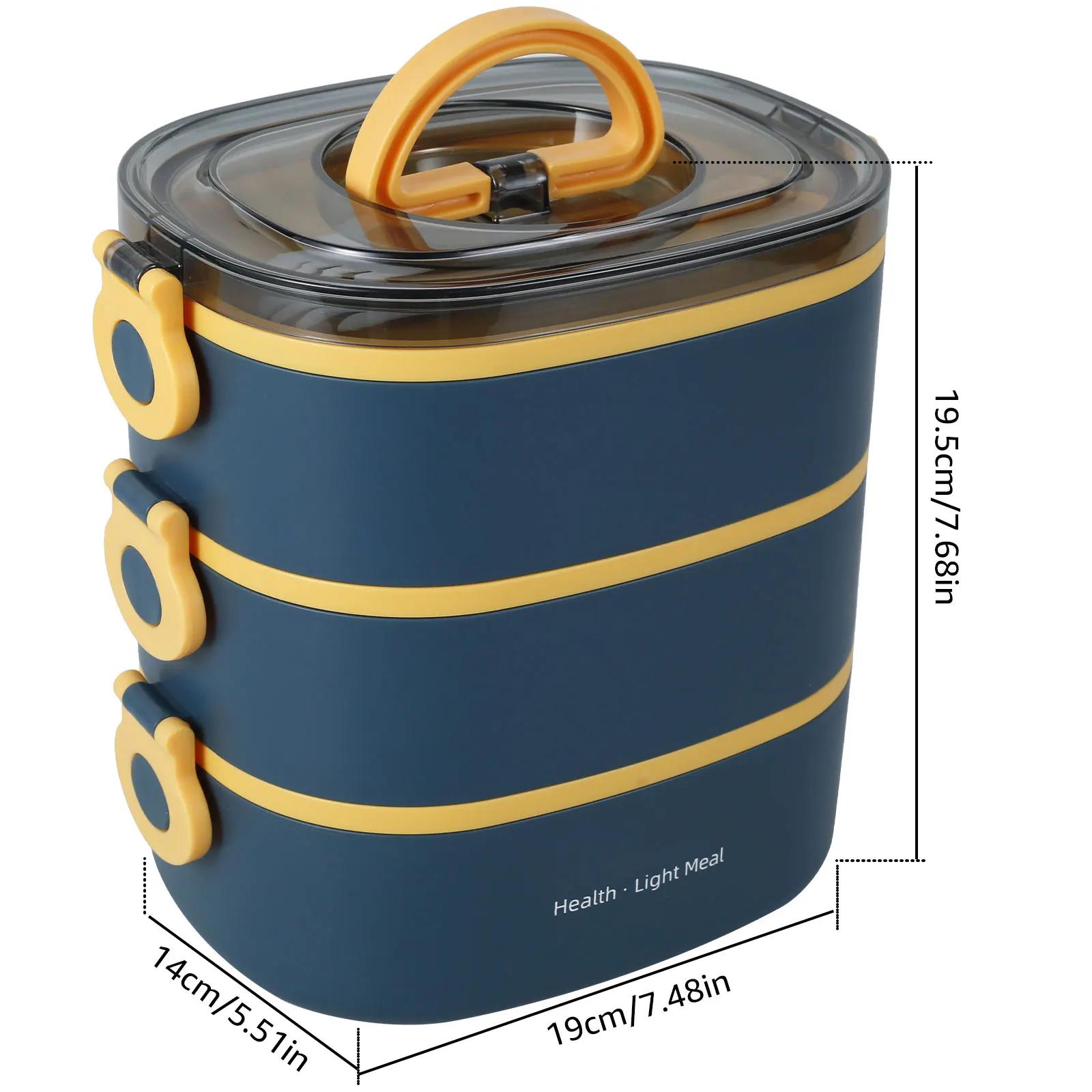 Boîte à déjeuner Portable à 3 couches de 2000ML, boîte à Bento étanche pour enfants étudiants, récip
