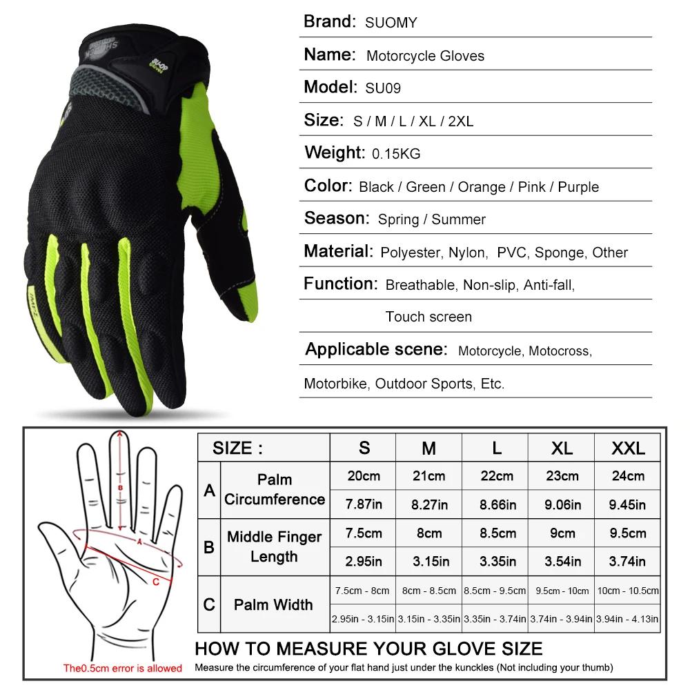 SUOMY gants de moto d'été écran tactile doigt complet course/escalade/cyclisme/équitation Sport gant