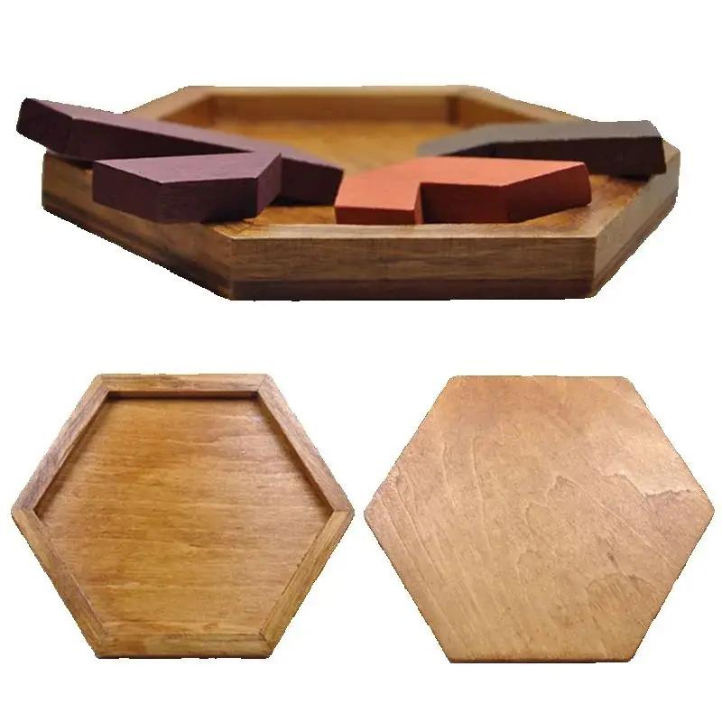 Planche de puzzle en bois de forme géométrique, casse-tête pour enfants, jouets éducatifs en bois No