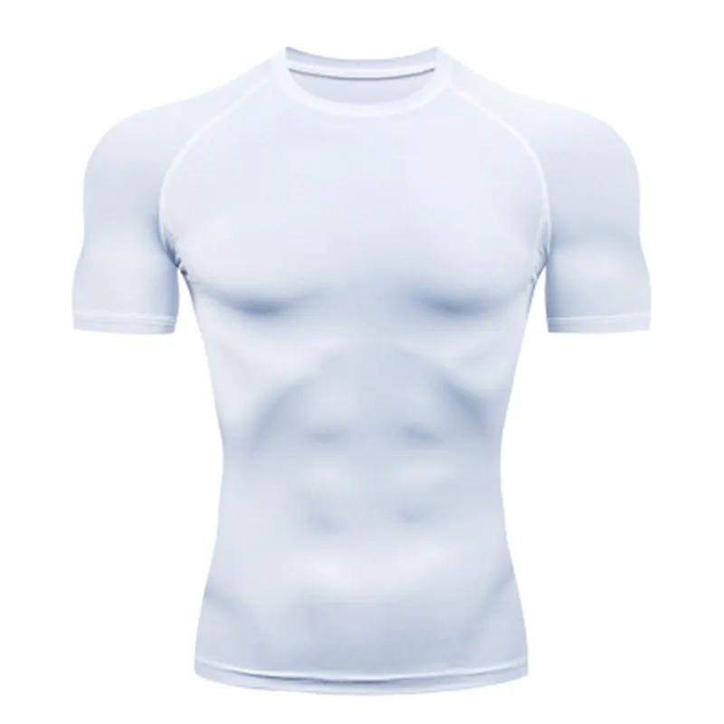 T-shirt de compression élastique respirant pour homme, haut serré, sweat-shirt de course, jogging, s