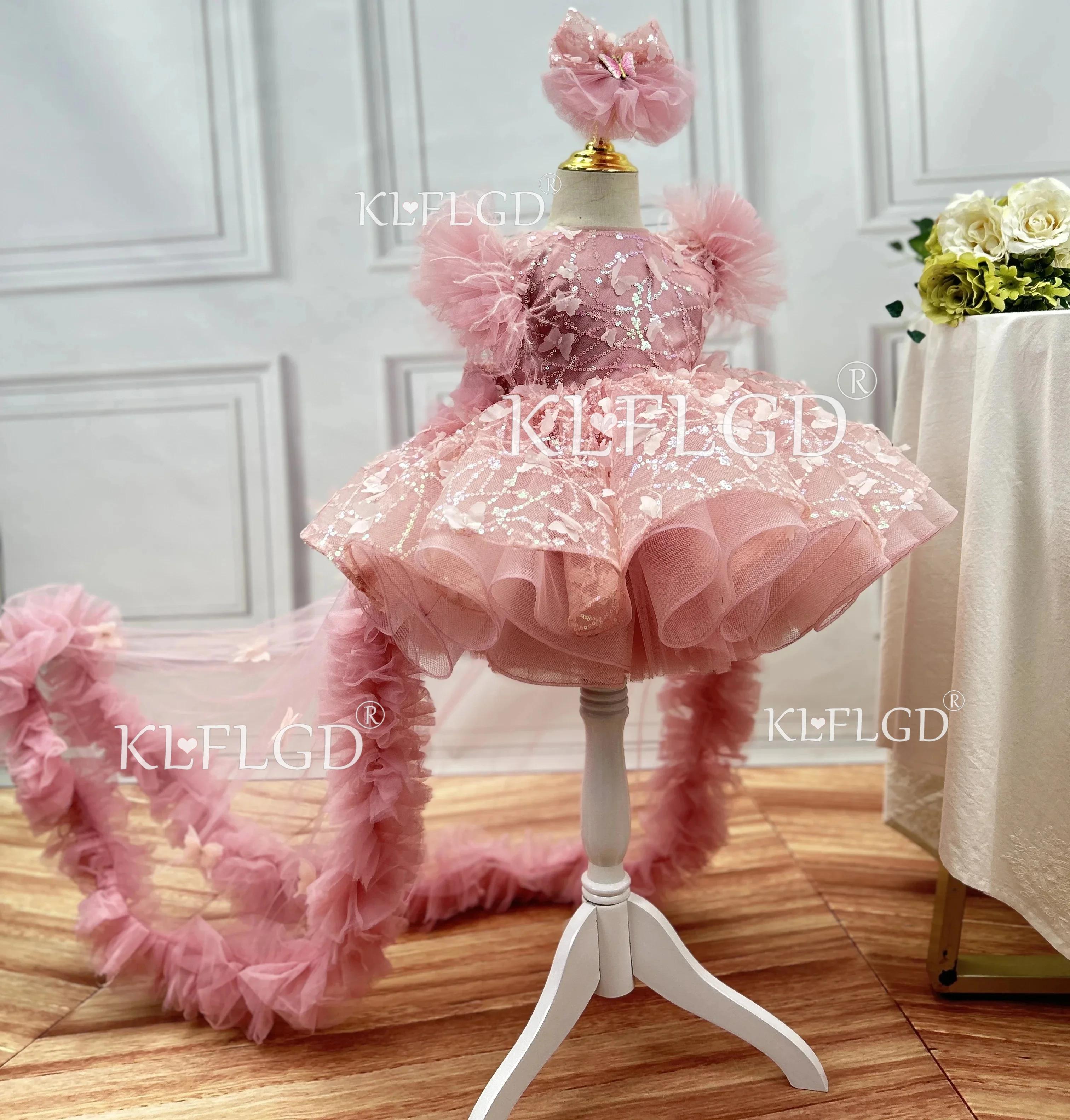 Robe de fête d'anniversaire pour petites filles de 0 à 6 ans, tenue élégante en dentelle et queue de
