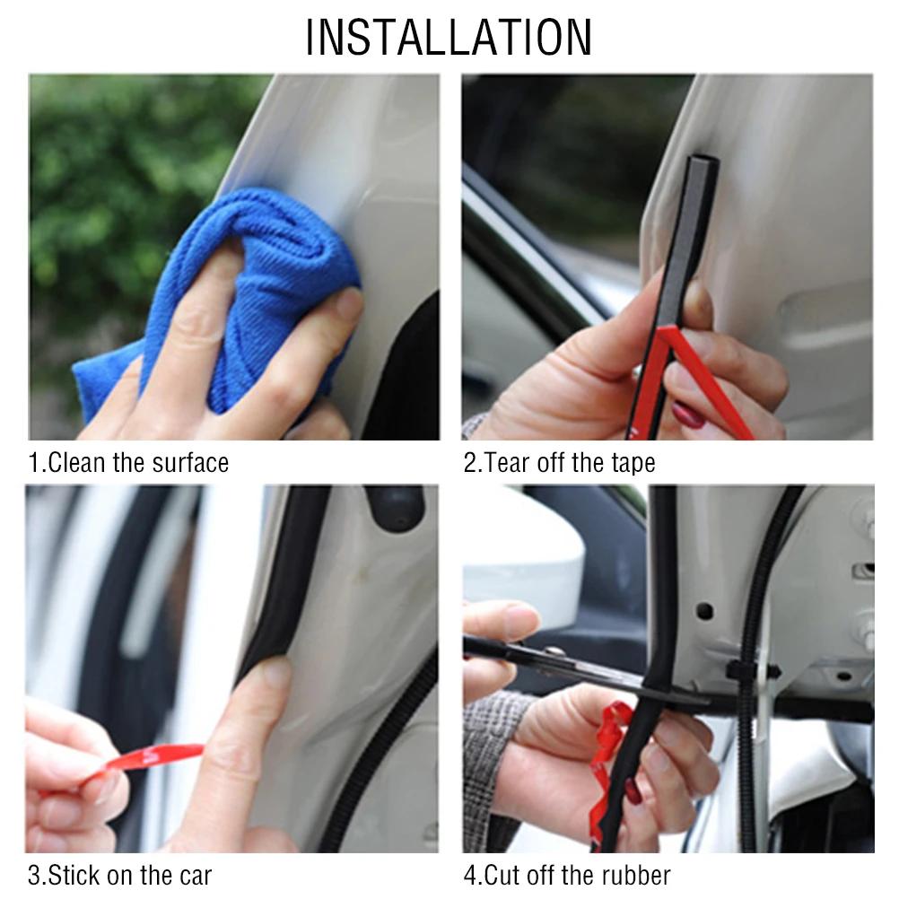 Kit de bande de joint de porte de voiture, isolation phonique en caoutchouc, coupe-froid pour les re