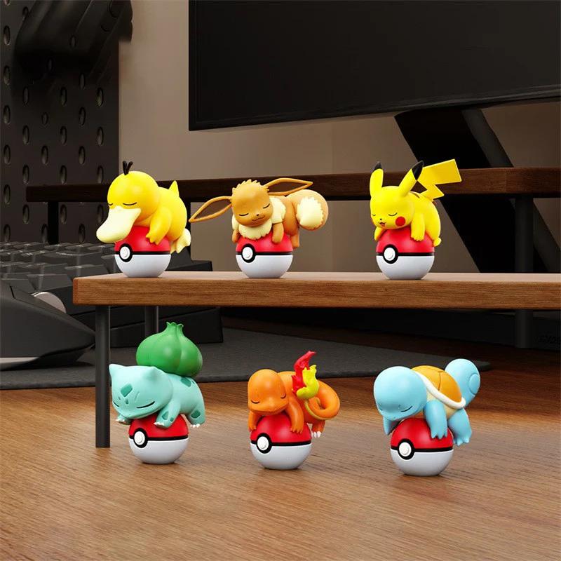 Authentique Pok é mon Pikachu veilleuse poupée PSYDUCK CHARMANDER EEVEE ornement de bureau portable 