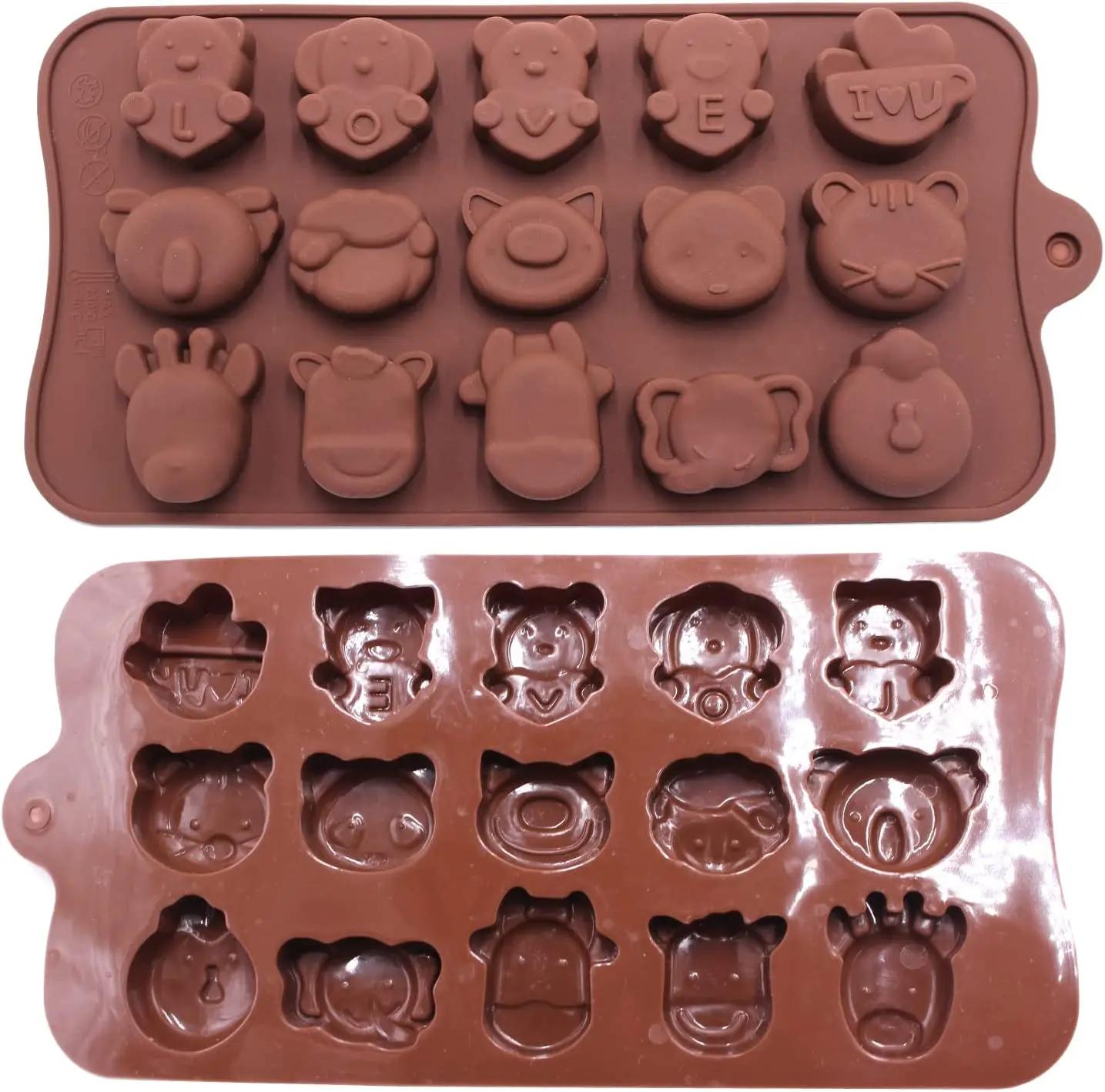 Moule à chocolat en Silicone, véhicules et formes d'animaux, pour la fabrication de chocolat, gaufre