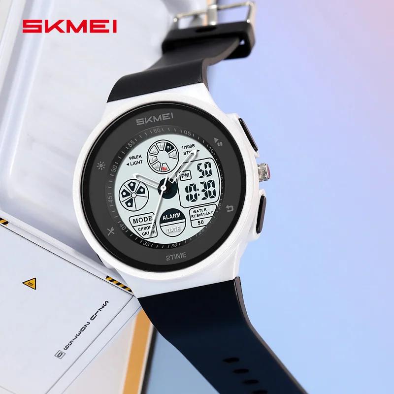SKMEI 2346 nouveauté coloré mode unisexe hommes femmes temps grand affichage numérique PC classique 