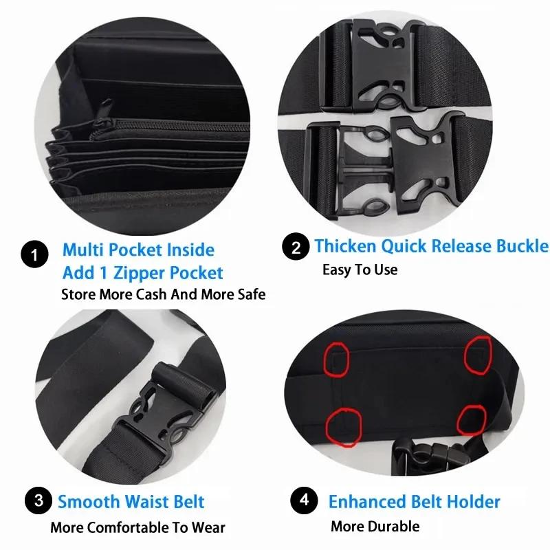 Créatif Portable stockage de pièces de monnaie Multi poches Euro portefeuille taille sac 8 fentes Eu