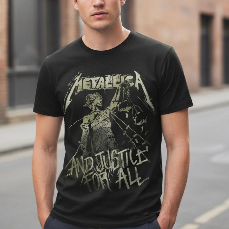 T-Shirt Vintage avec graphiques de la groupe Metallica pour hommes, unisexe, col rond, 100% coton, m