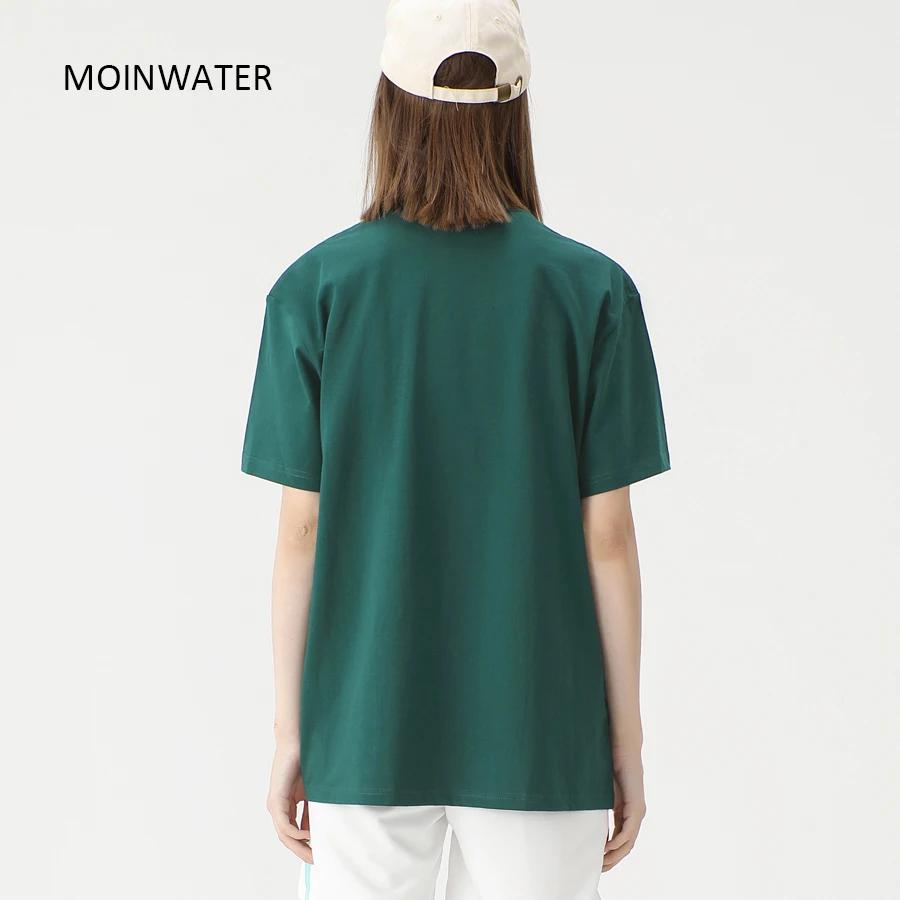 WAVLATII nouvelles femmes solide coton t-shirts femme vert foncé surdimensionné décontracté doux t-s