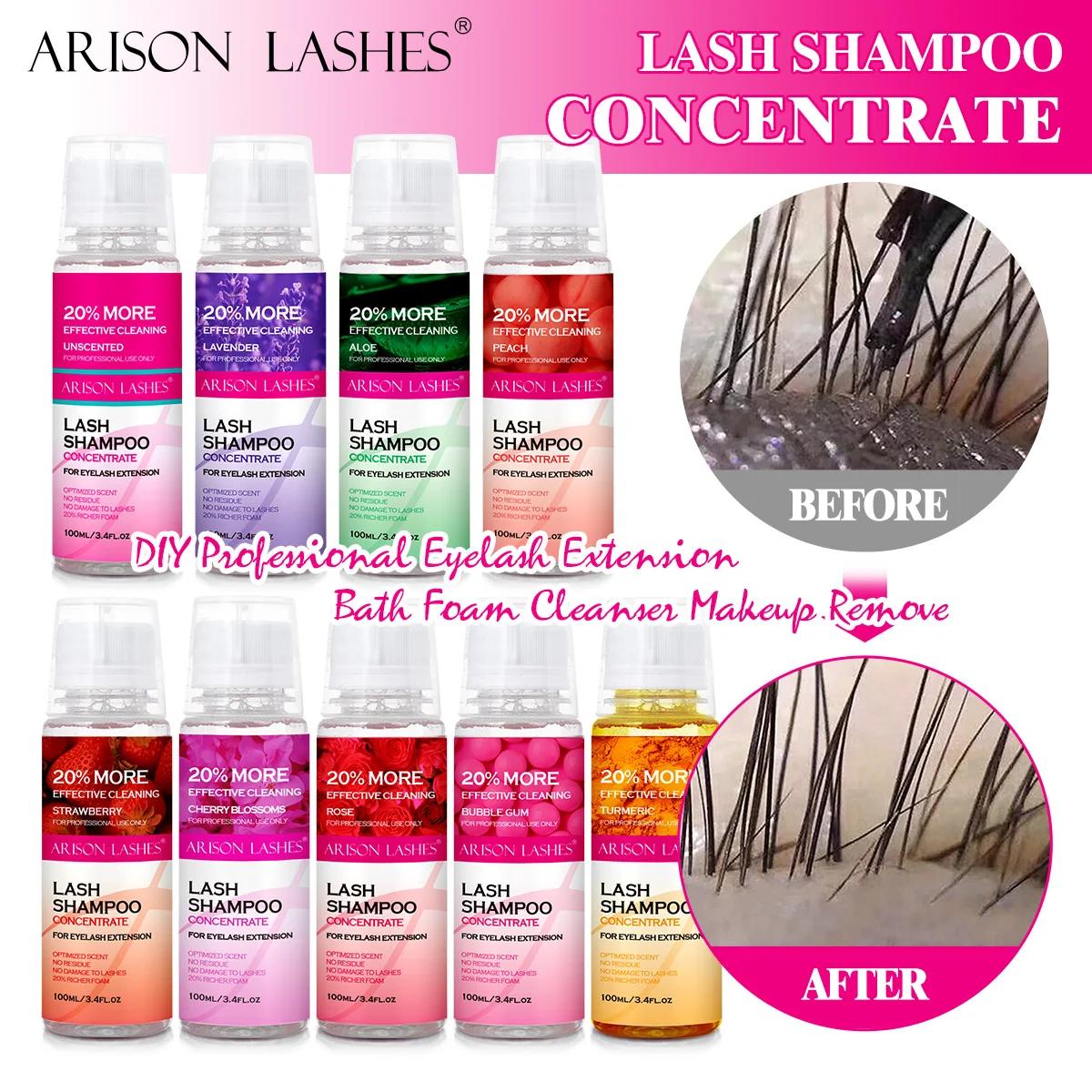 ARISON 100ml cils shampooing concentré sans Stimulation cils nettoyant bricolage professionnel Exten