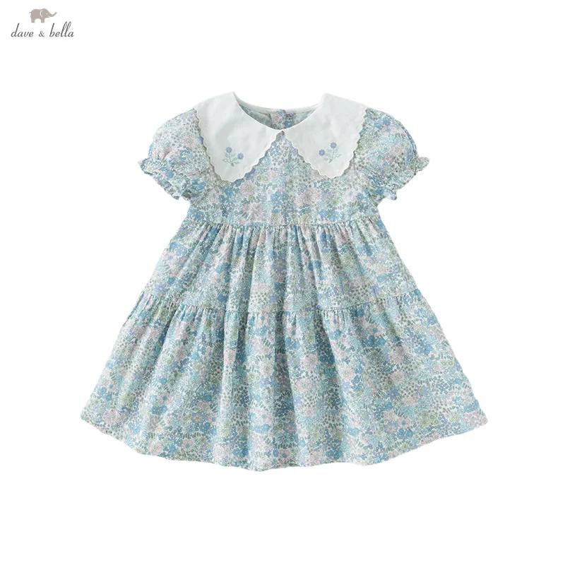 Dave Bella robe d'été pour enfants nouveau doux doux mignon filles bébé coton robe de princesse impr
