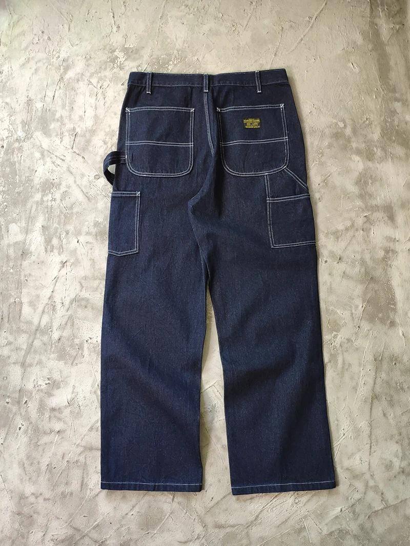 Jeans de travail en Denim délavé de couleur originale, 13.5oz, multi-poches, lourd, rétro américain,
