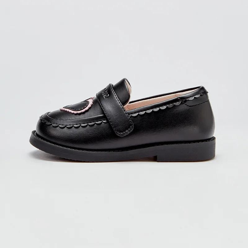 Strive MACBlack-Chaussures de princesse en cuir noir pour filles, chaussures provoqué pour étudiants