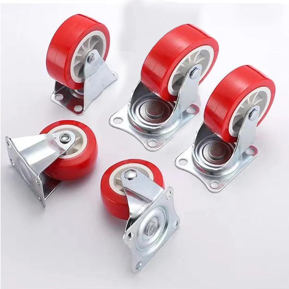 2 ⁄ 4 petites roulettes silencieuses, roues universelles, roulettes rotatives 1.97 ", roues fixes ro