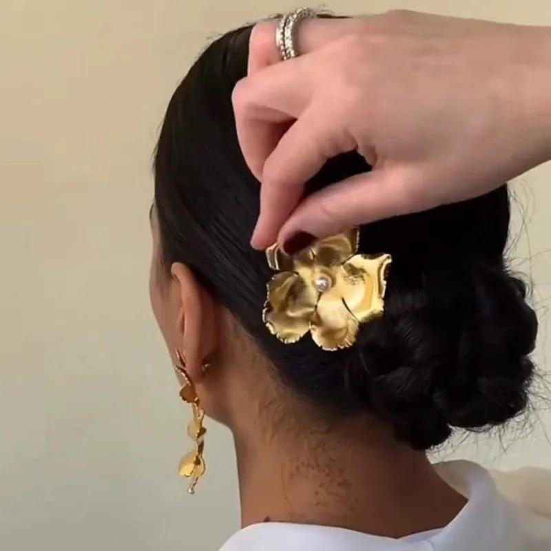 Peigne à cheveux de luxe en perles de Style français, pince à cheveux Noble de luxe, accessoire de c