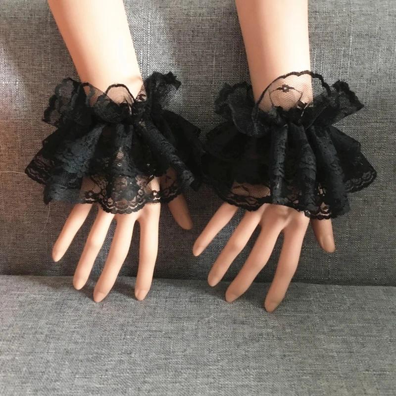 Lolita – gants à manches courtes pour la main, accessoires pour vêtements, manchettes de poignet, vo