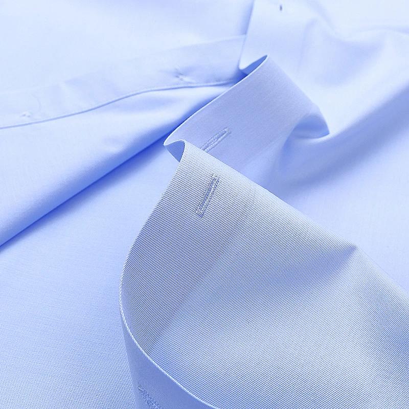 Nouveau tissu 80% coton 15% soie élastique 5% Spandex sans fer Anti-rides chemises pour hommes à man